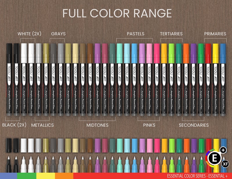 TOOLI-ART Acrylic Paint Pens Assorted Vibrant Markers for Rock Painting, Canvas, Glass, Mugs, Wood, Fabric, Metal, Ceramics. Non Toxic, Quick Dry, Multi-Surface, Lightfast (EXTRA FINE) - Image 4